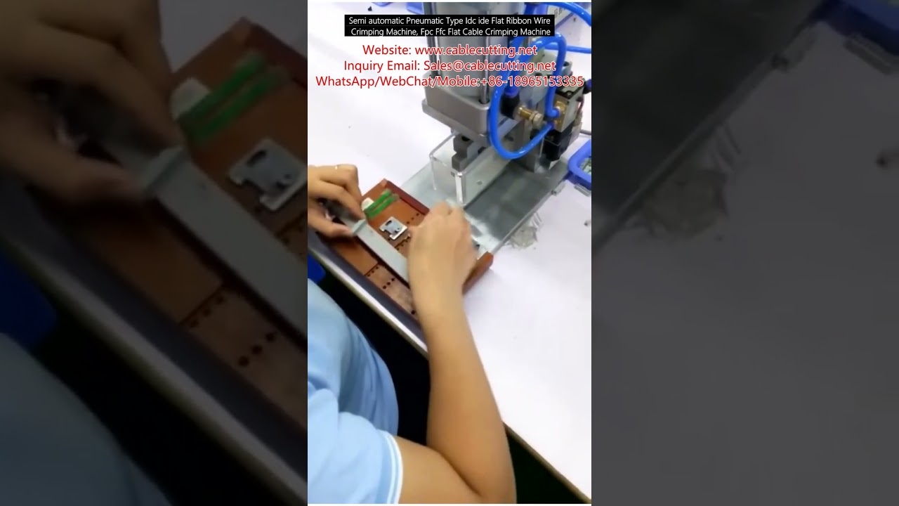 Poloautomatický pneumatický krimpovací stroj na ploché kabely IDC/IDE a FFC/FPC