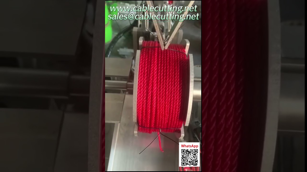 Automatický stroj na navíjení a svazkování lan v akci