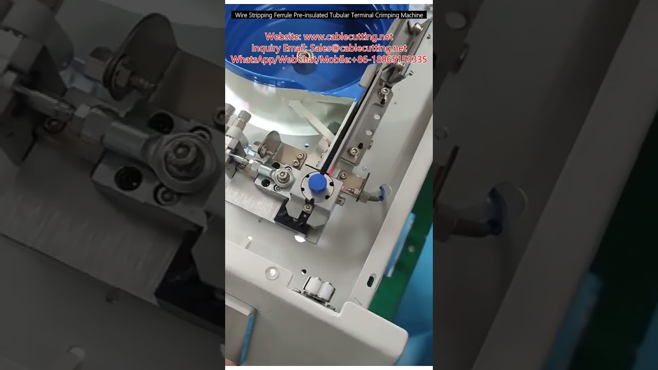 Automatický krimpovací stroj na odizolování vodičů a lisování ferul s předizolovanými trubkovými koncovkami
