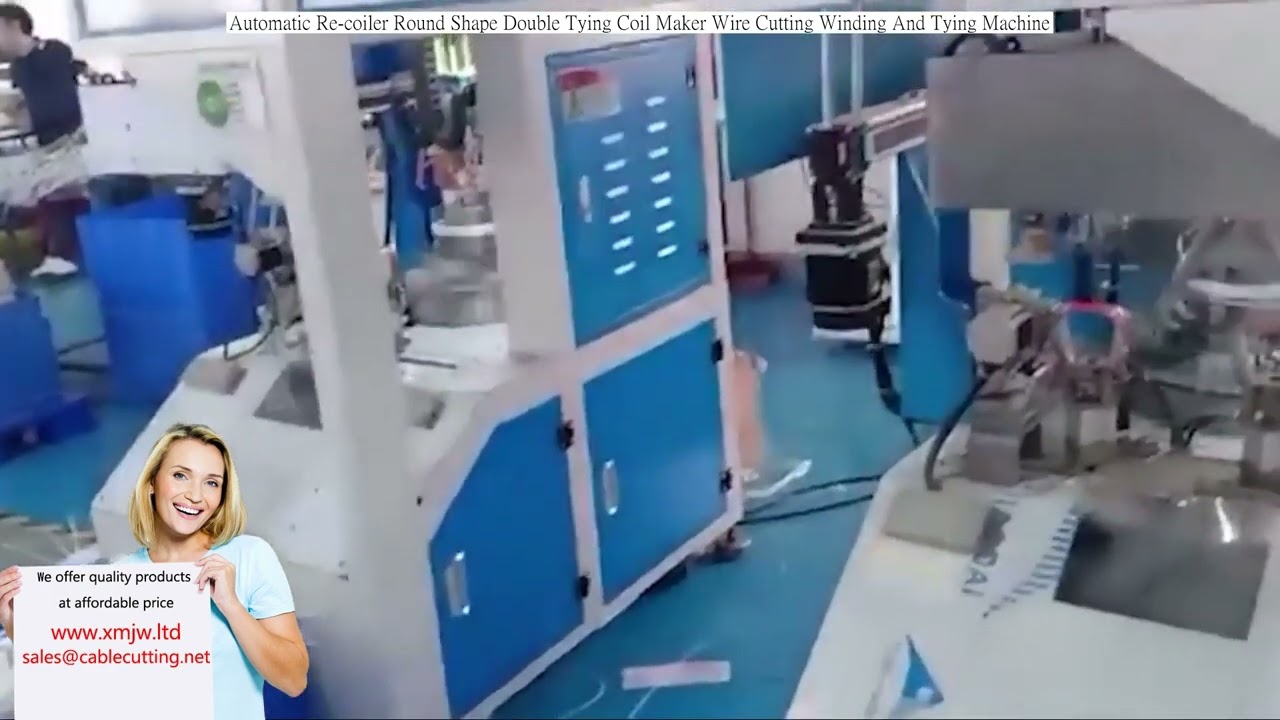 Automatic Re-coiler Round Shape Double Tying Coil Maker Wire Cutting Winding And Tying Machine