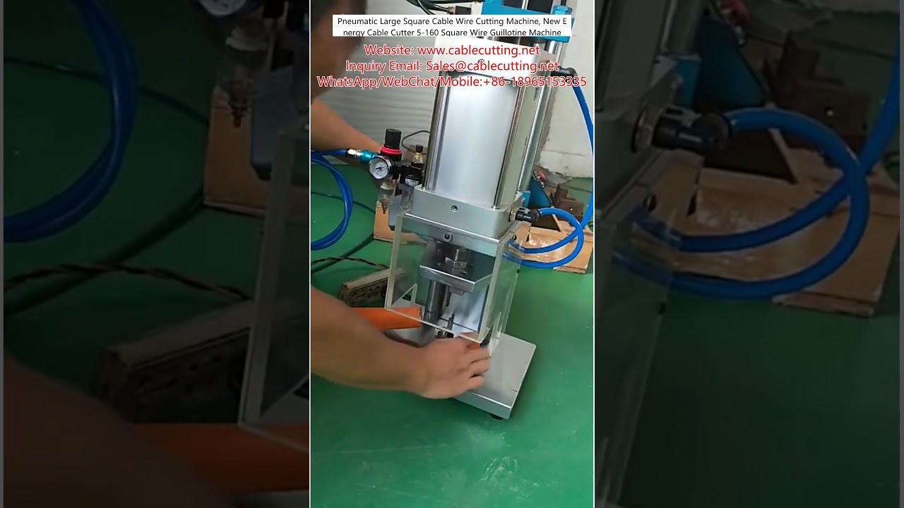 Pneumatic Large Square Cable Wire Cutting Machine, New Energy Cable Cutter 5-160 Square Wire Guillotine